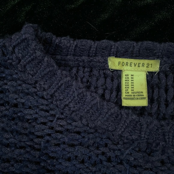 fluffy blue open knit sweater - Picture 2 of 4